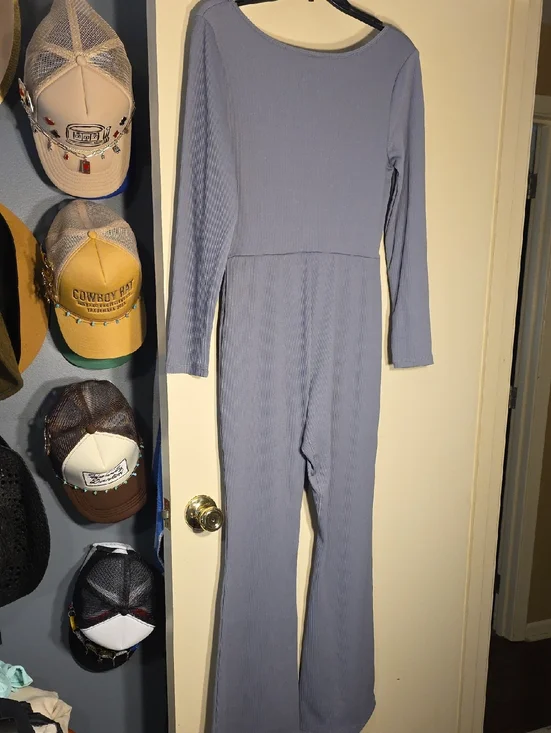Wild Fable Women's Ribbed Scoop Neck Jumpsuit in Dusty Blue - Picture 7 of 9